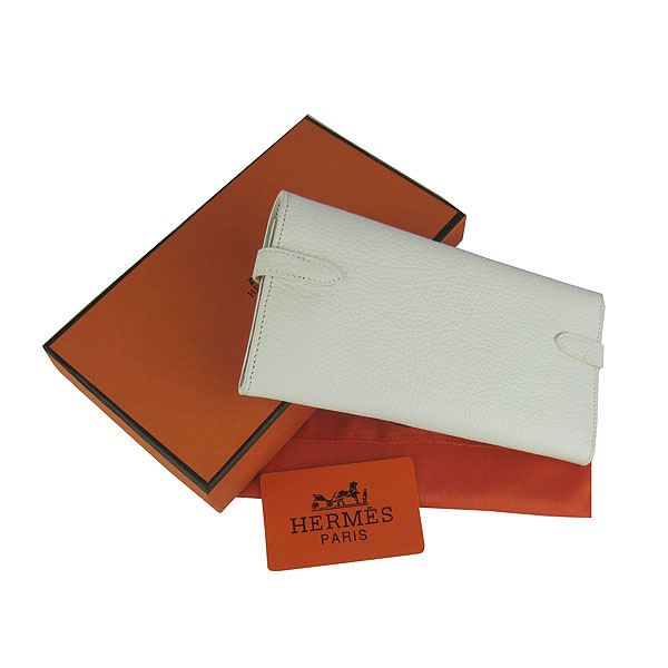 High Quality Hermes Kelly Long Clutch Bag Beige H009 Replica - Click Image to Close